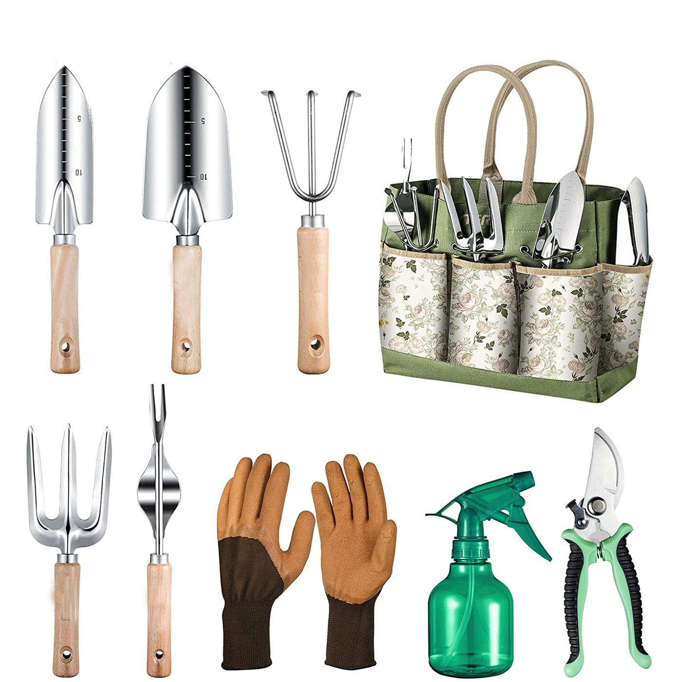 Gardening Tools Bag - مجموعة أدوات الحدائق المكونة من 9
